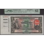 Banco Nacional Ultramarino, Portuguese India, printers archival specimen 5 Rupias, 1 January...