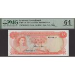 Central Bank of the Bahamas, $5, 1974, serial number M388653, Allen signature, in PMG holder...