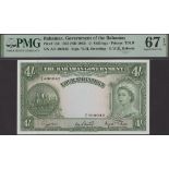 Bahamas Government, 4 Shillings, ND (1963), serial number A/6 400042, Higgs, Sweeting and Ro...