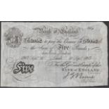 Bank of England, John G. Nairne, Â£5, Leeds, 11 September 1917, serial number 37/U 63052, two...