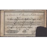 The West of England & South Wales District Bank, Bristol, cancelled Â£5, 12 October 1876, ser...