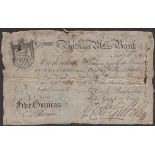 Bath and Wells Bank, for Cross, Bayly Senr., Sons, Gutch & Cross, 5 Guineas, 10 February 179...