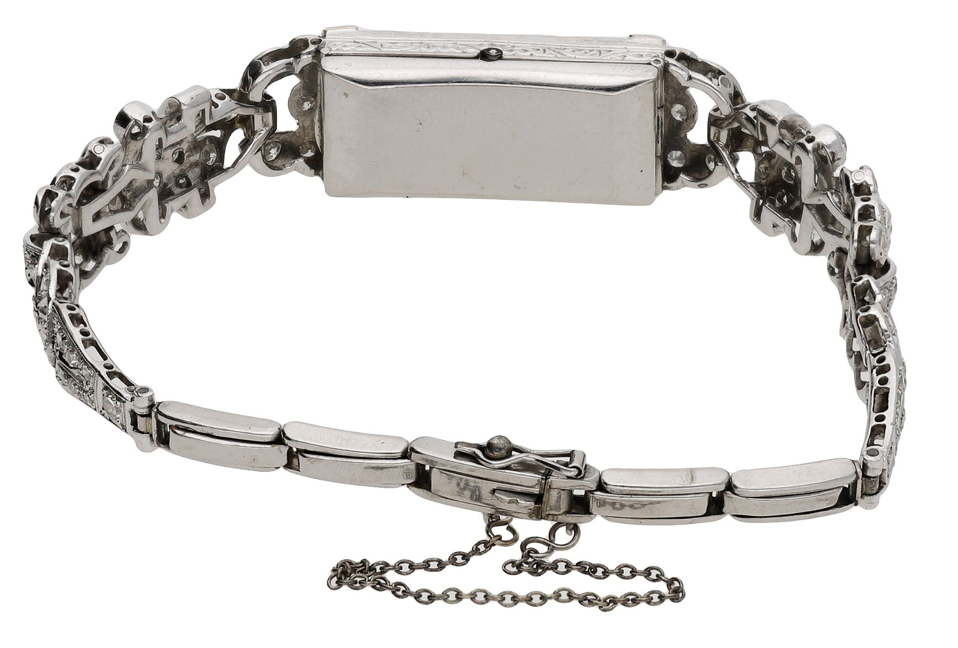 Josarn. A platinum and diamond-set Art Deco cocktail watch, circa 1930. Movement: manual wi... - Bild 3 aus 4