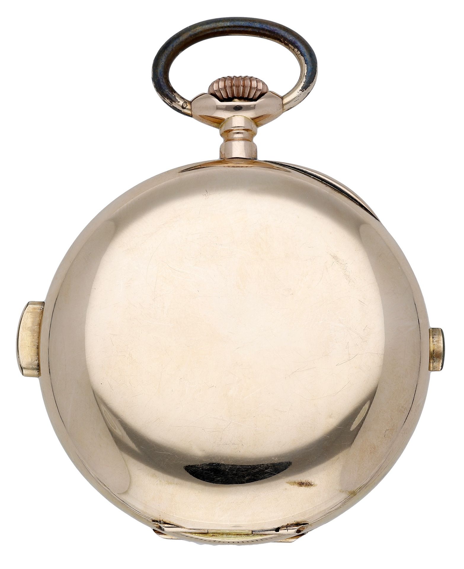 Swiss. A gold hunting cased minute repeating keyless watch with chronograph, circa 1900. Mo... - Image 5 of 5