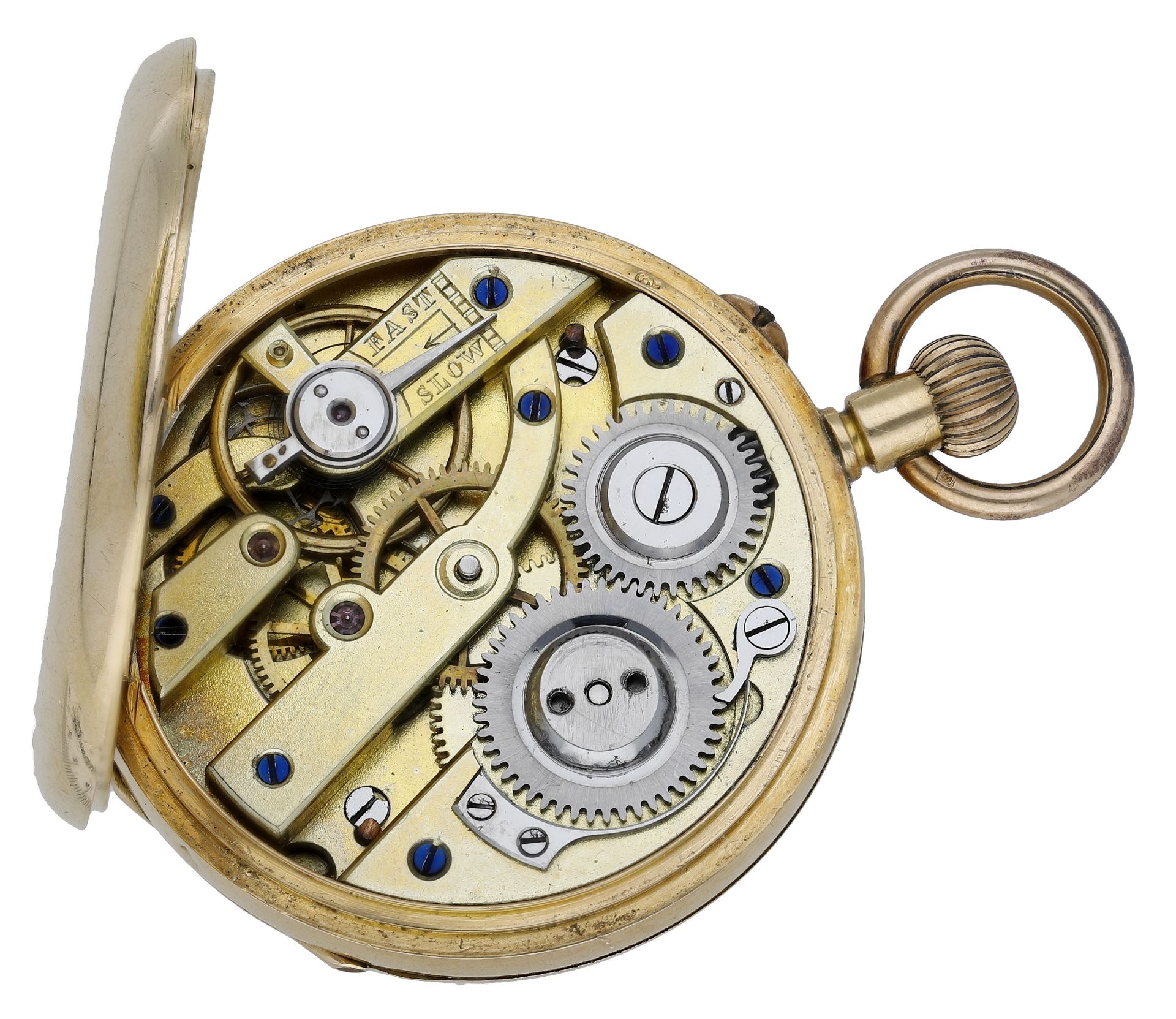 Swiss. A gold open-faced keyless watch, circa 1890. Movement: cylinder escapement. Dial: g... - Image 3 of 3