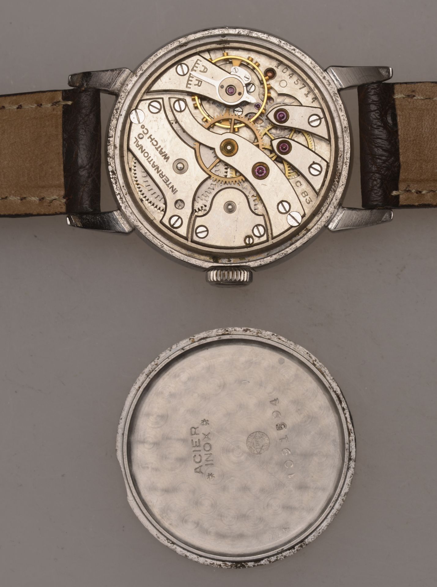 IWC, Schffhausen. A steel wristwatch, circa 1940. Movement: manual winding. Dial: silvered... - Bild 3 aus 3