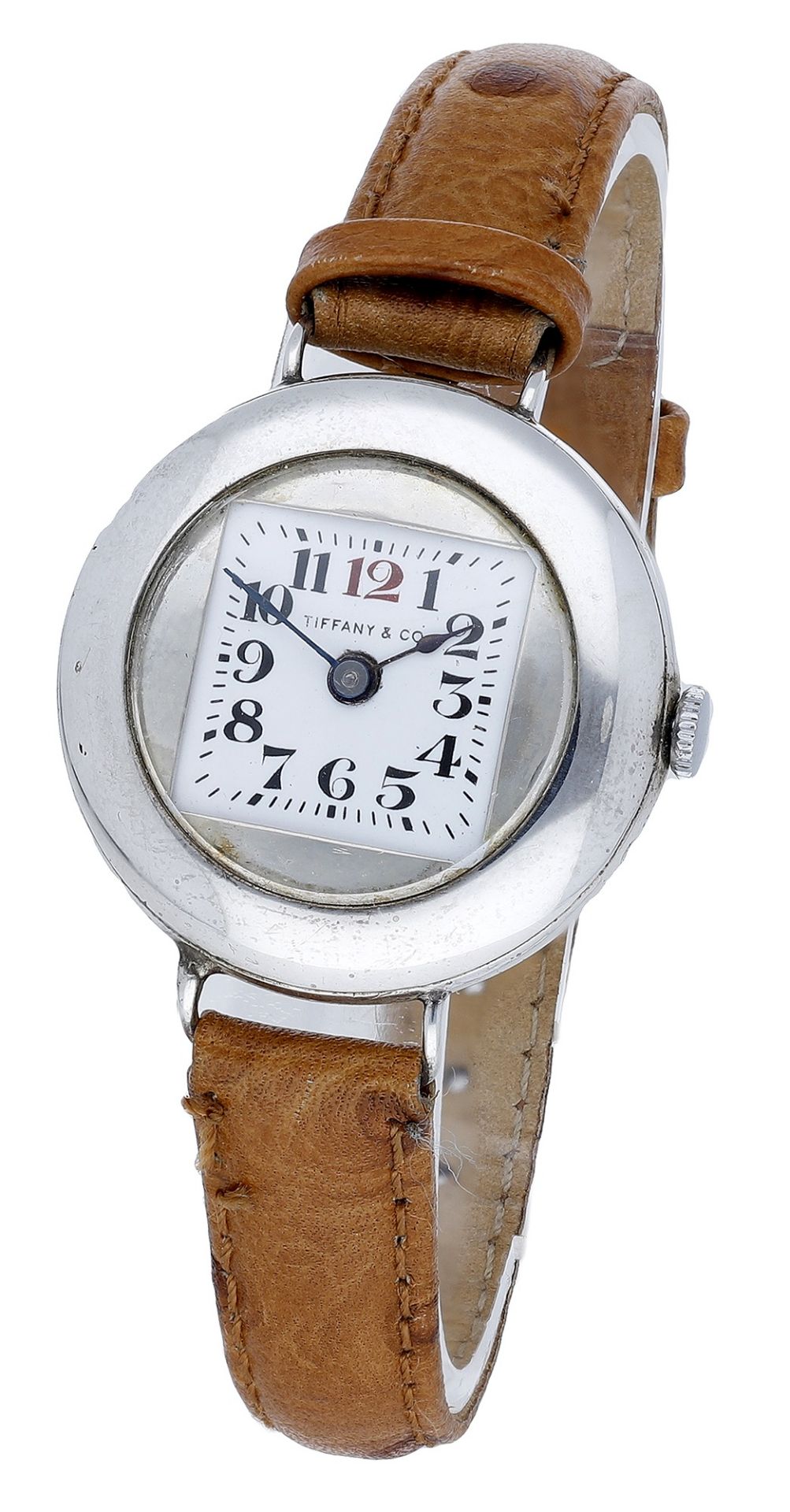 Tiffany & Co. A lady's silver wristwatch, circa 1917. Movement: manual winding, lever escap...