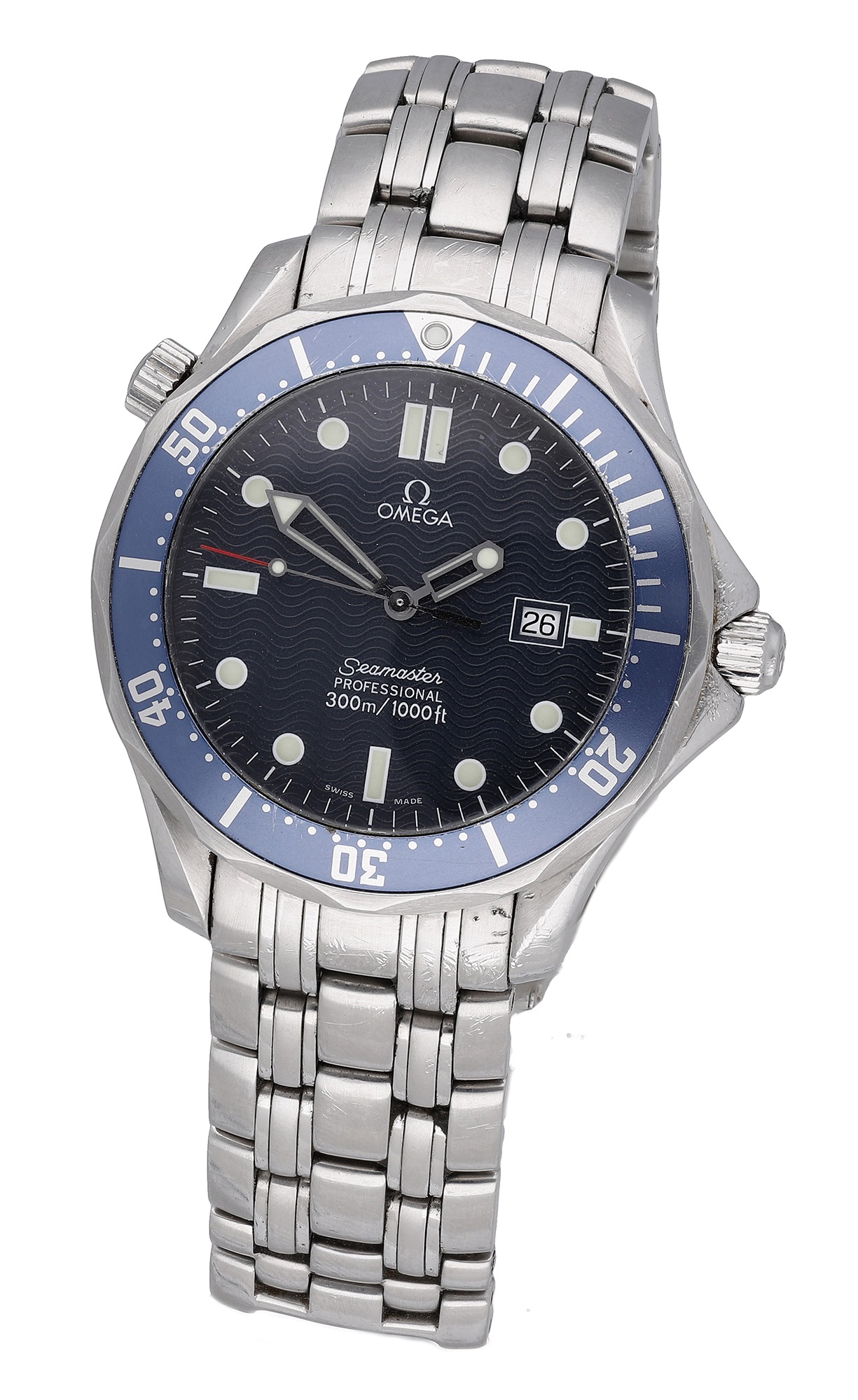 Omega. A stainless steel wristwatch with date and bracelet, Seamaster Diver, Professional, 3...