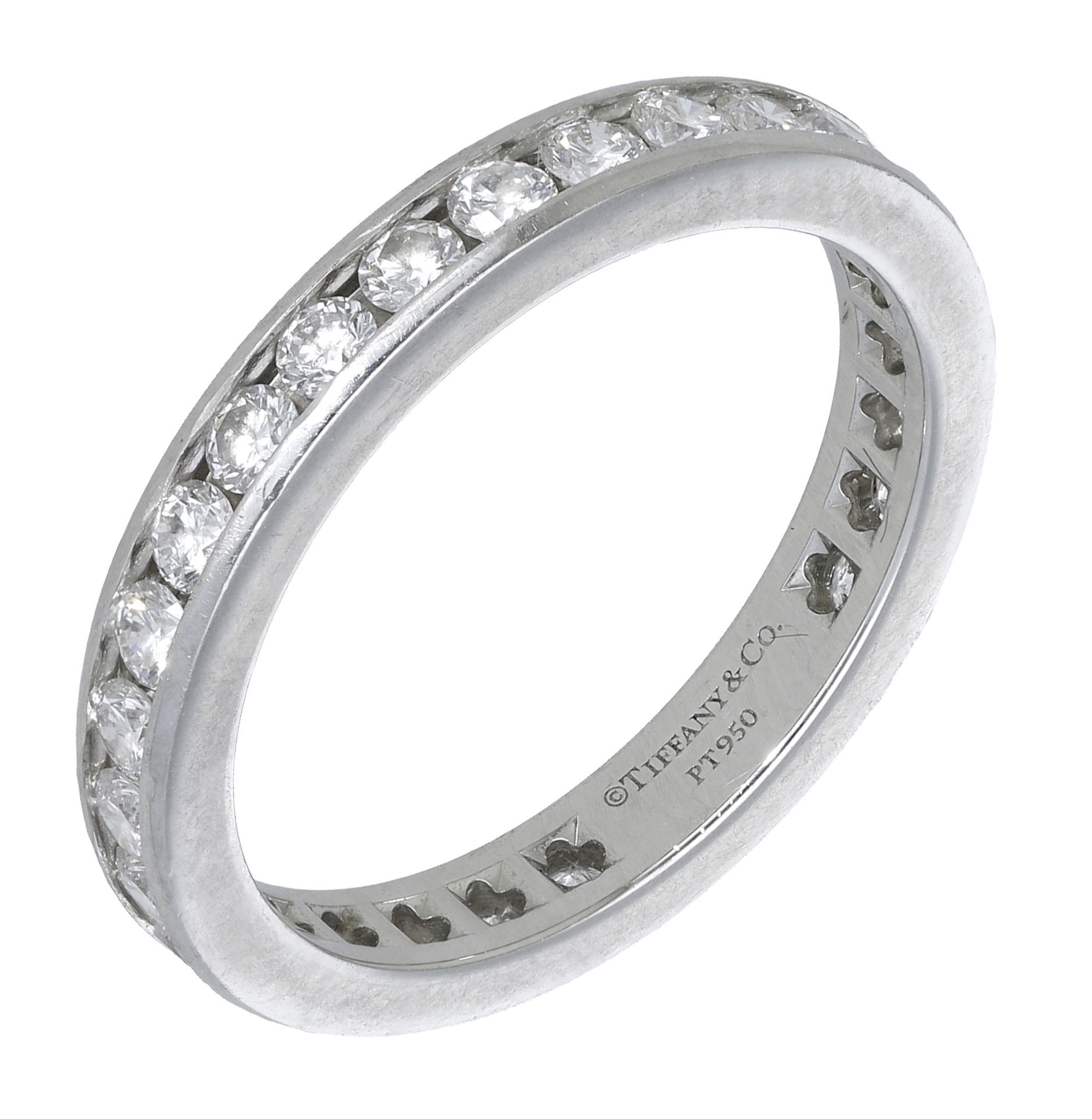 A platinum and diamond eternity ring by Tiffany & Co., channel-set throughout with brilliant... - Image 2 of 4