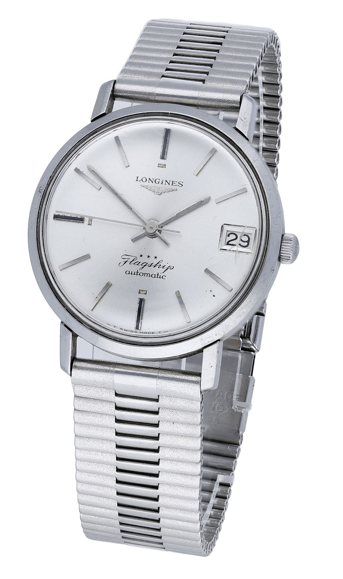 Longines. A stainless steel automatic wristwatch, Ref. 21118, Flagship, circa 1966. Movemen...