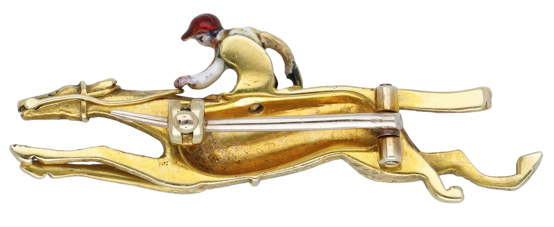 Of racing interest: An early 20th century gold and enamel jockey brooch, retailed by Garrard... - Bild 3 aus 4