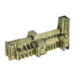 A late 19th century brass model of Christchurch Priory, Hampshire, showing in detail the Eas...