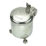 Of Regimental interest: A Victoria silver peg tankard for the Scots Greys, the lid engraved...