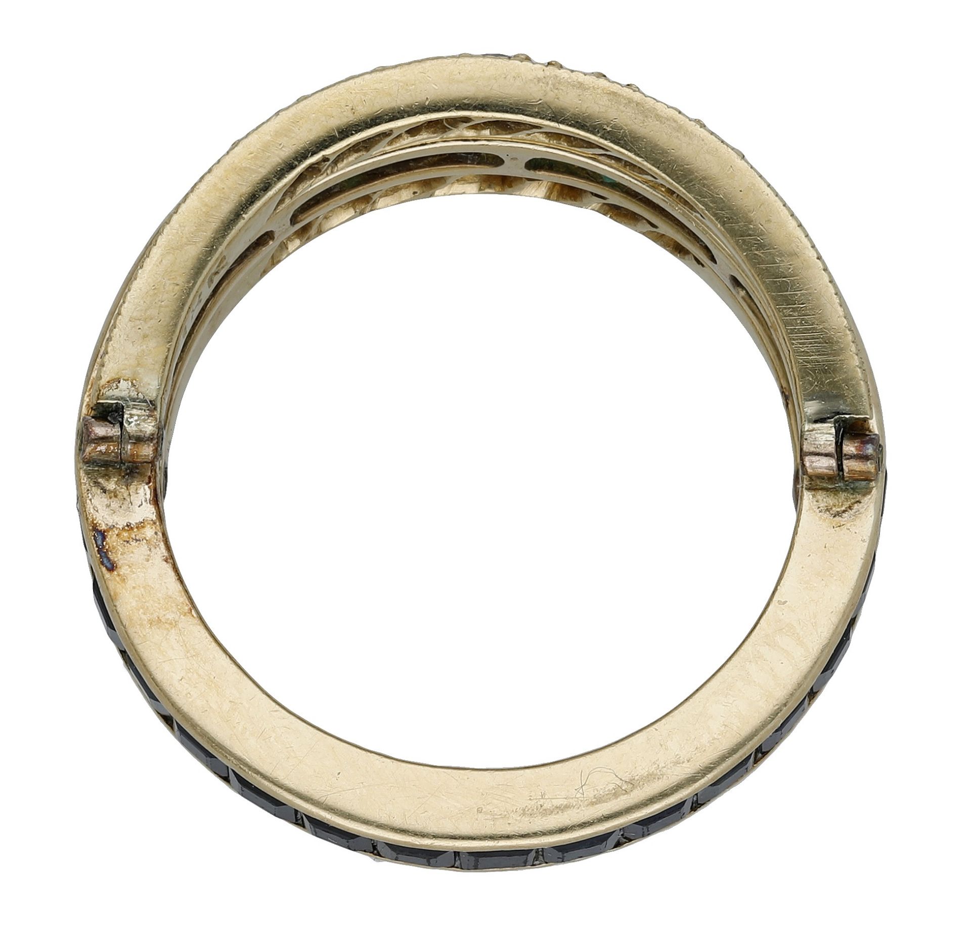 A vari gem-set day and night swivel ring, the central band channel set with a continuous row... - Image 3 of 3