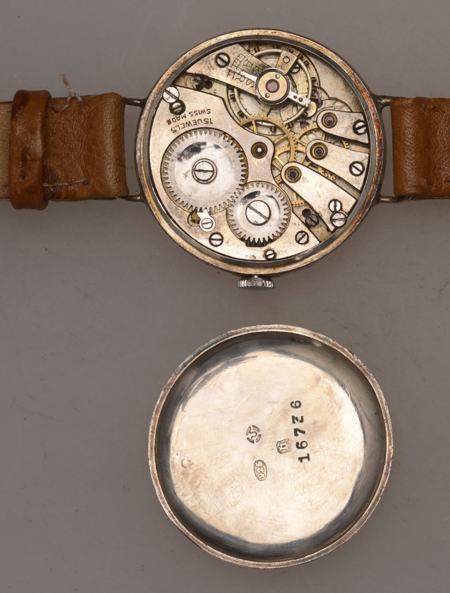 Tiffany & Co. A lady's silver wristwatch, circa 1917. Movement: manual winding, lever escap... - Image 3 of 3