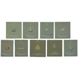 Of Colonial Regimental interest: Assorted hand-painted Regimental artist design pattern card...