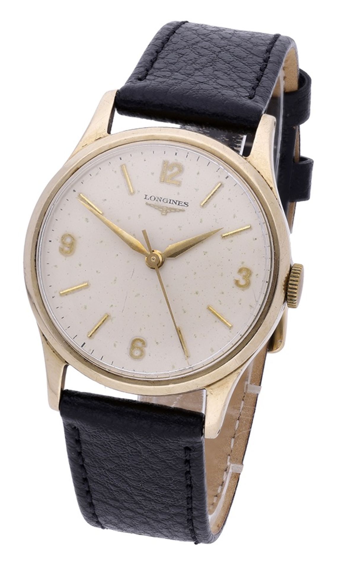 Longines. A gold wristwatch, Ref. 13322, circa 1959. Movement: cal. 12.68ZS, manual winding...