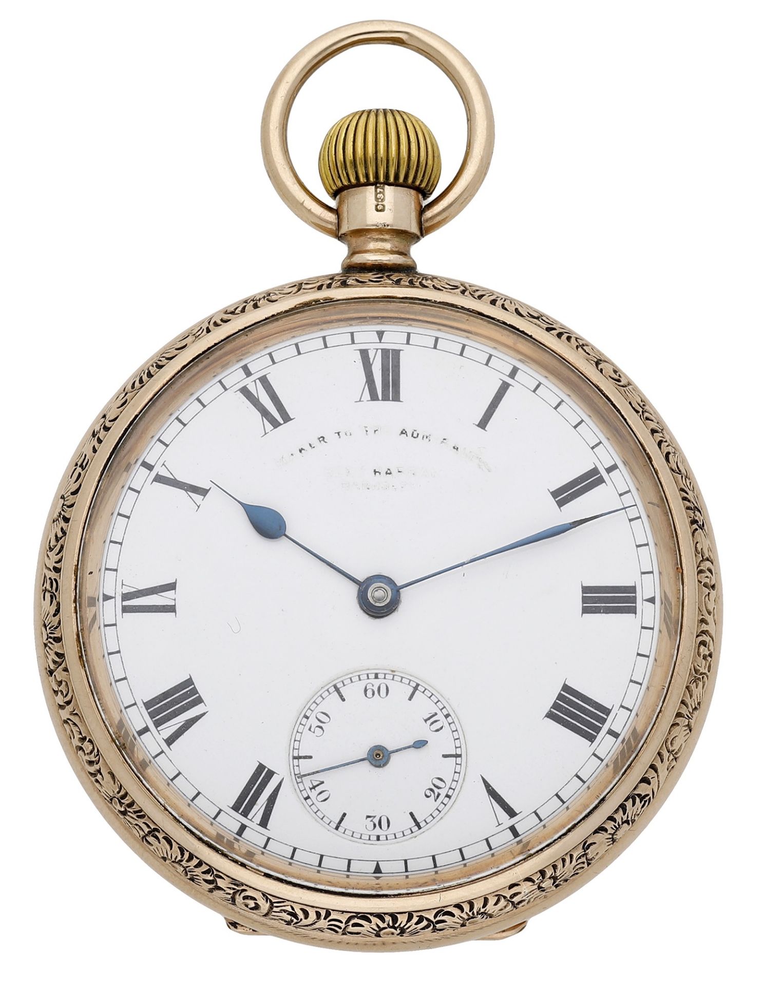 Waltham. A gold open-faced keyless watch, Presented to Sgt. H.E. Holmes D.C.M from the Offic...