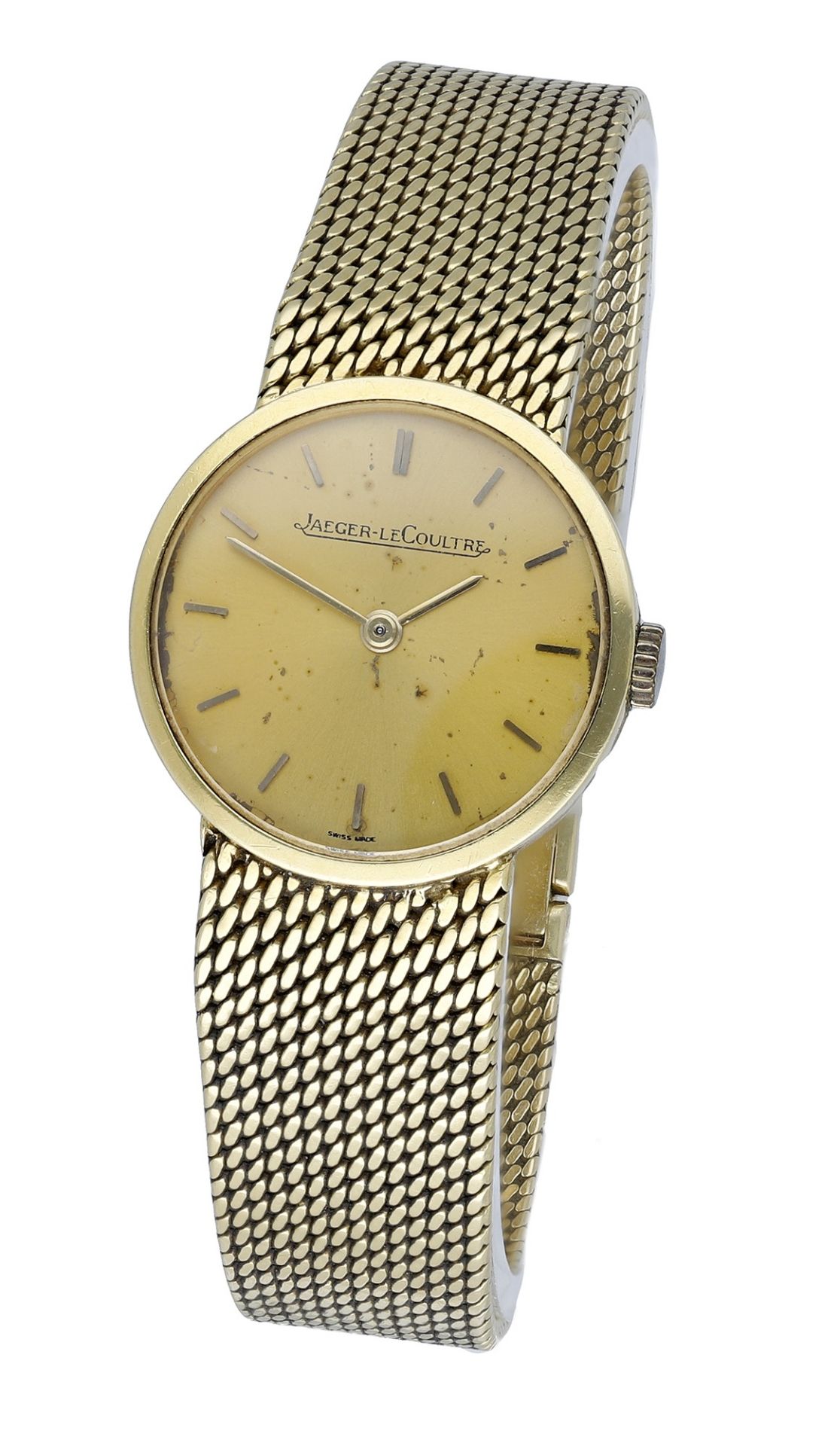 Jaeger LeCoultre. A lady's gold bracelet watch, circa 1966 Movement: manual winding, no. 17...