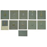 Of Yeomanry interest: Assorted hand-painted Regimental artist design pattern cards for sweet...