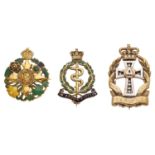 Three 9ct gold sweetheart brooches, the first for the Order of the British Empire by Garrard...