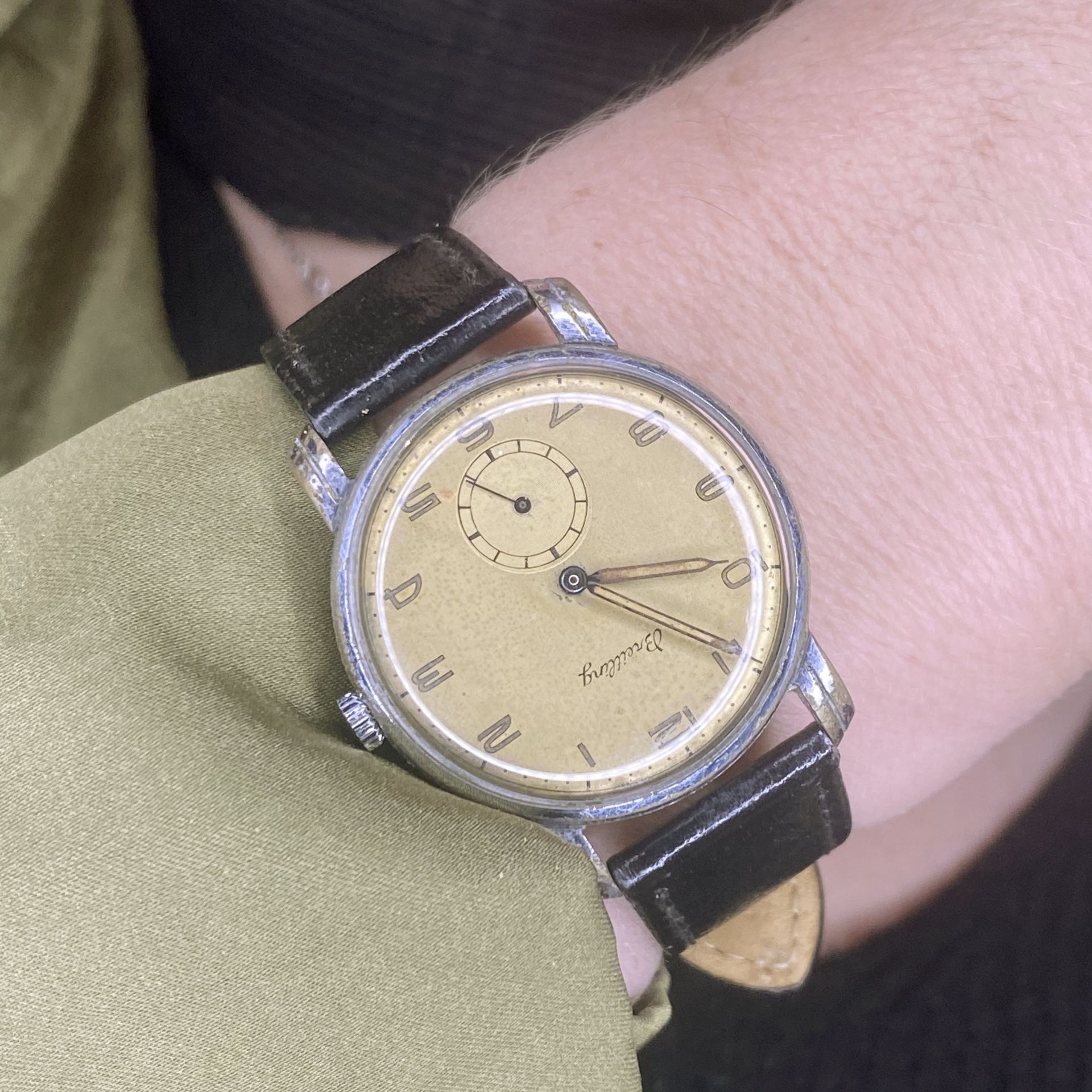 Breitling. A chrome plated and steel wristwatch, Ref. 156, circa 1950. Movement: manual win... - Image 3 of 4