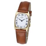 Baume & Mercier. A gold tonneau-form wristwatch, Ref. 37074, circa 1980. Movement: cal. 105...