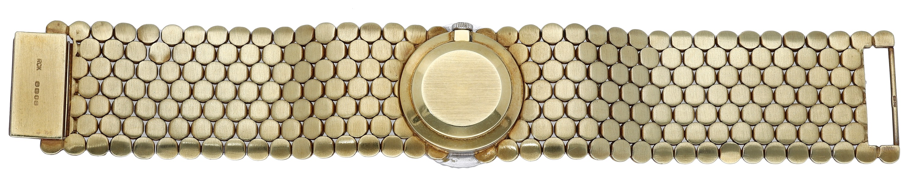 Bueche Girod. A gold and diamond-set bracelet watch with tiger's eye dial, circa 1971. Move... - Image 4 of 6