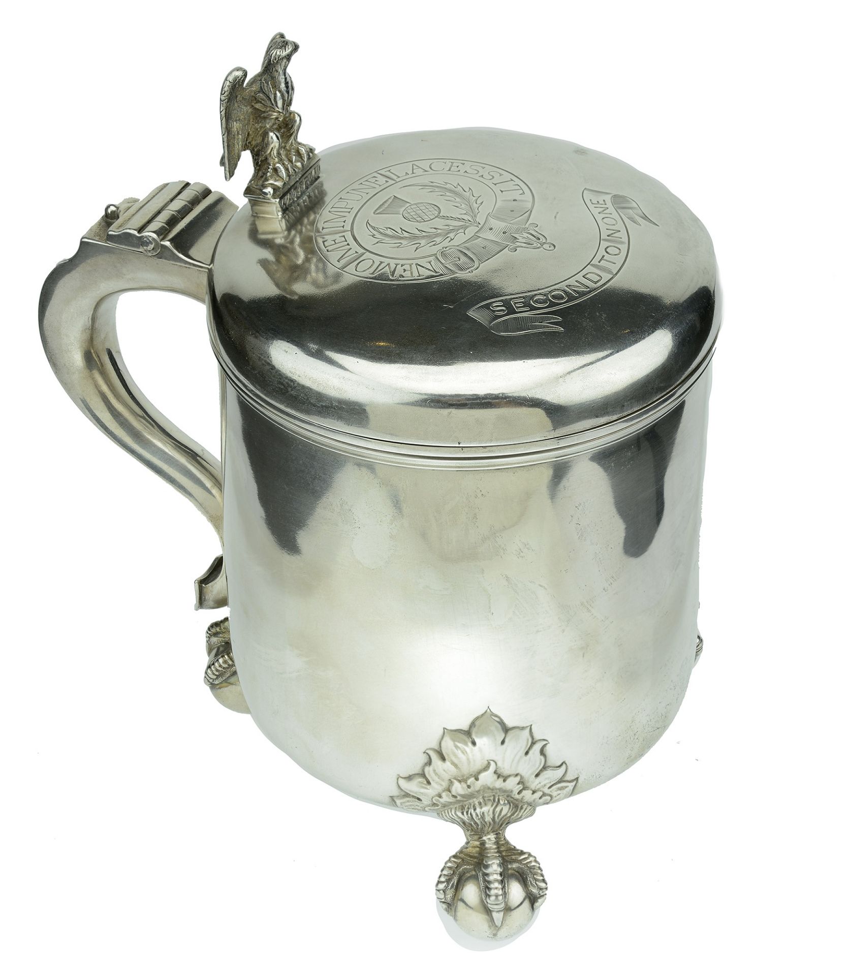 Of Regimental interest: A Victoria silver peg tankard for the Scots Greys, the lid engraved... - Bild 2 aus 6