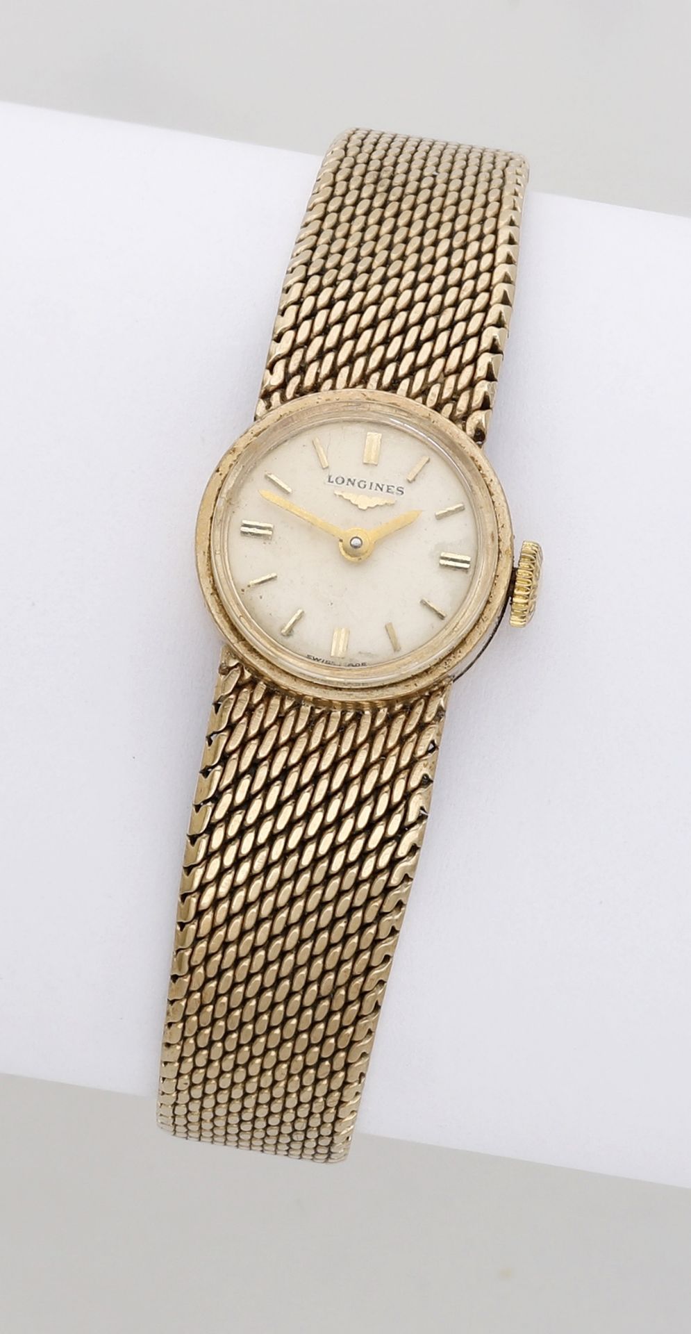 Longines. A lady's gold bracelet watch, circa 1966. Movement: cal. 320, manual winding, 17...