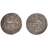 Henry IV (1399-1413), Light Coinage, Groat, London, m.m. cross pattÃ©e, type III, tressure of...