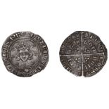 Edward III (1327-1377), Treaty period, Halfgroat, variety f, London, mm. cross potent, doubl...