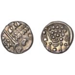 British Iron Age, DUROTRIGES, uninscribed issues, silver Stater, disjointed head of Apollo,...