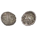 British Iron Age, CATUVELLAUNI, early uninscribed issues, silver Half-Unit, Snakes and Lyres...