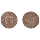Ancaster, John Schochey, Farthing, 1664, 0.69g/3h (OB 6a; dies not in N; BW. 6). Very fine,...