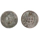 Gisburn, William Holgate, Halfpenny, 1666, 1.66g/6h (N 5858; BW. 95). Part flat and with sma...