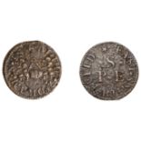East Smithfield, P.E.S. at the 2 dramen, Farthing, 0.83g/6h (N 8211, this piece; D 946A). Go...