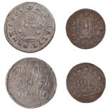 Bedale, William Lodge, Farthing, 1664, 1.22g/12h (N 5792; BW. 19), Halfpenny, 1668, 1.76g/12...