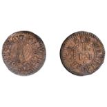 Wapping, John Broughton, Farthing, 1650, 0.82g/10h (N â€“; BW. 3282). Traces of overstriking a...