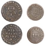 Kineton, Samuel Bacon, Halfpenny, 2.09g/12h (N 5333; BW. 109); Jo. Eborne, Farthing, 1.00g/6...