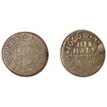 Birmingham, Joseph Hoskins, Halfpenny, 1666, from the first rev. die, 3.45g/3h (N â€“; BW. 36)...