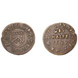 Birmingham, Edward Ensor, Halfpenny, 1660, 1.94g/12h (dies not in N; cf. BW. 31). Of unusual...