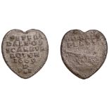 Scarborough, Peter Dale, heart-shaped Halfpenny, 1669, 2.06g/12h (N 6030; D 295A). Obverse a...
