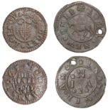 Southam, Bridget Loe, Halfpenny, 1665, 1.12g/6h (N 5356; BW. 143); John Newcombe, Halfpenny,...