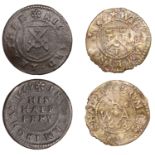 Birmingham, William King, Halfpenny, 1668, 1.24g/9h (N 5288; BW. 38); Richard Leather, Halfp...