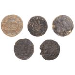 Shadwell, N.E.B. at the swan with 2 necks, Farthings (2), 0.60g/6h (N 8434; BW. Middlesex 17...