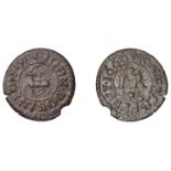 Owston Ferry, John Robinson, Farthing, 1666, 1.00g/12h (OB 215; N â€“; D â€“). Minor edge cracks...