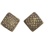 Louth, Overseers, lozenge-shaped Halfpenny, 1671, 2.08g/3h (OB 188; N 2971; BW. 181). Fine...