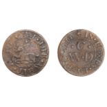Fox Lane [Shadwell], W.D.C. at the whit hart, Farthing, 1650, 0.71g/7h (N 8227; BW. Middlese...