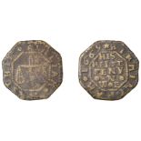 Birmingham, William Nasebie, octagonal Halfpenny, 1669, 1.63g/12h (N 5290; BW. 41). Obverse...